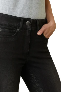 Discount Halo B Ridebukser med full grep i dongeri for kvinner Helforsterkede Ridebukser