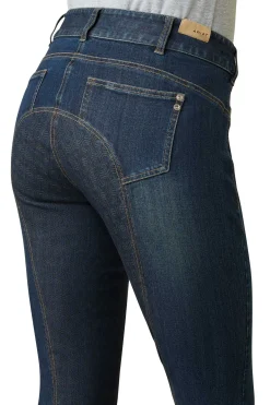 Halo Denim dames helforsterkede ridebukser Ridetights