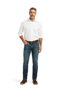 Online M8 Modern Tekstretch Slim Leg jeans til herre Ridebukser Til Herre