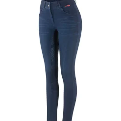 Online B Vertigo Elle denim ridebukse, helforsterket med silikon, dame Helforsterkede Ridebukser