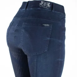 Online B Vertigo Elle denim ridebukse, helforsterket med silikon, dame Helforsterkede Ridebukser