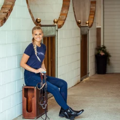 Online B Vertigo Elle denim ridebukse, helforsterket med silikon, dame Helforsterkede Ridebukser