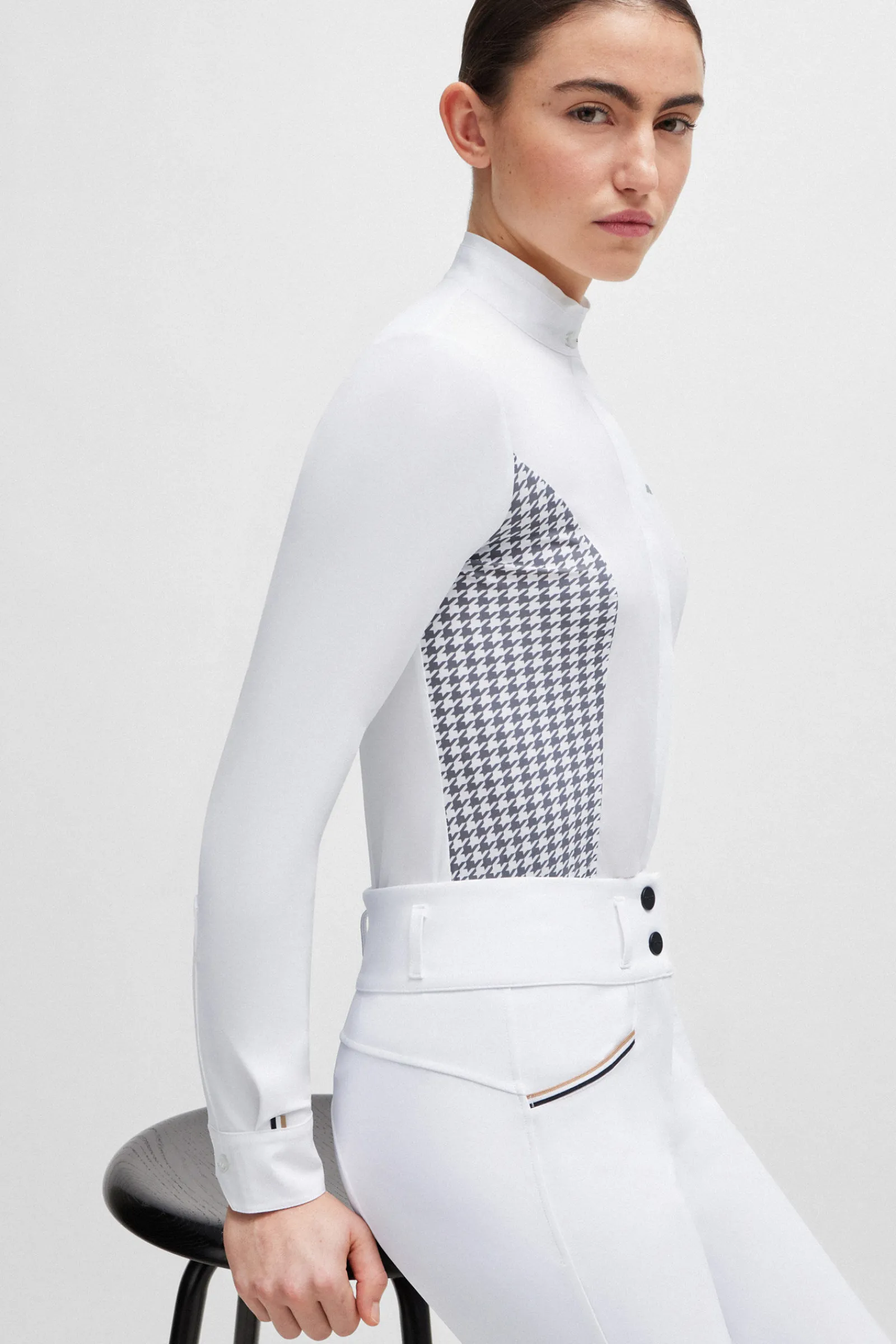 Sale Emma showbluse Houndstooth Stevne|Skjorter Og Topper