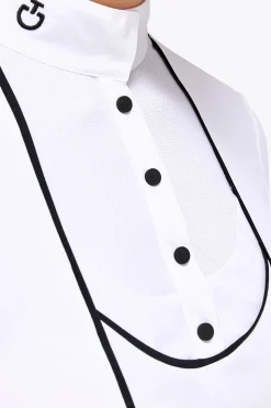 Outlet Cavalleria Toscana Tech Jersey Piqué stevneskjorte med lange ermer for kvinner Stevne|Skjorter Og Topper