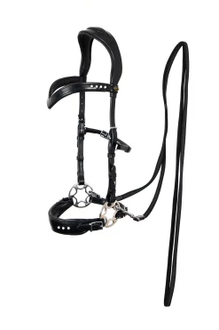 Clearance F.R.A. Freedom Riding Articles Glory hodelag Hackamore med tøyler (system 2), svart Hackamores|Hodelag & Nesereimer