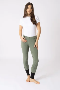 Discount Helforsterkede ridebukser med høyt liv og silikon, dame Helforsterkede Ridebukser