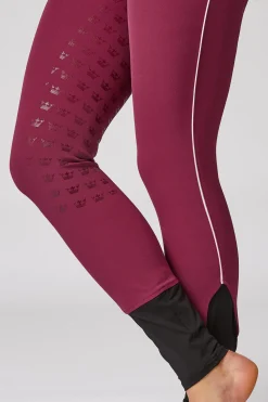 Sale Helforsterkede ridebukser med kontrastbånd og høyt liv, dame Helforsterkede Ridebukser