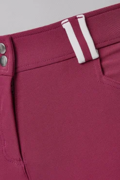 Sale Helforsterkede ridebukser med kontrastbånd og høyt liv, dame Helforsterkede Ridebukser