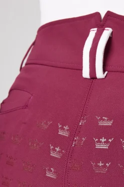 Sale Helforsterkede ridebukser med kontrastbånd og høyt liv, dame Helforsterkede Ridebukser