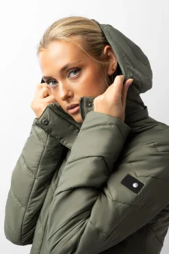 Outlet Aurora fôret parkas ridejakke med avtakbar skjorte til dame Jakker Og Frakker