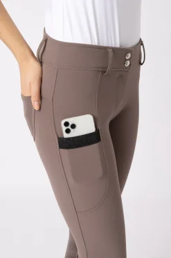 Hot helforsterkede ridebukser med silikon, høyt liv og telefonlomme, dame Helforsterkede Ridebukser