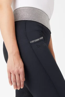 Best helforsterket ridetights med silikon og glitterlinning, dame Ridetights