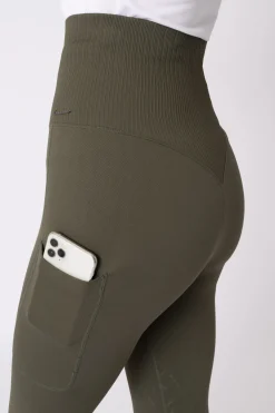 Best Janine sømløse, kneforsterkede ridetights med telefonlomme til dame Ridetights