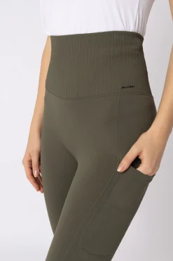 Best Janine sømløse, kneforsterkede ridetights med telefonlomme til dame Ridetights