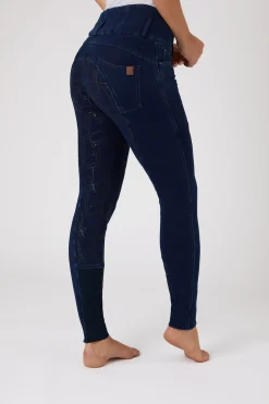 Hot Kacy helforsterket denim thermo ridebukse, dame Vinterridebukser