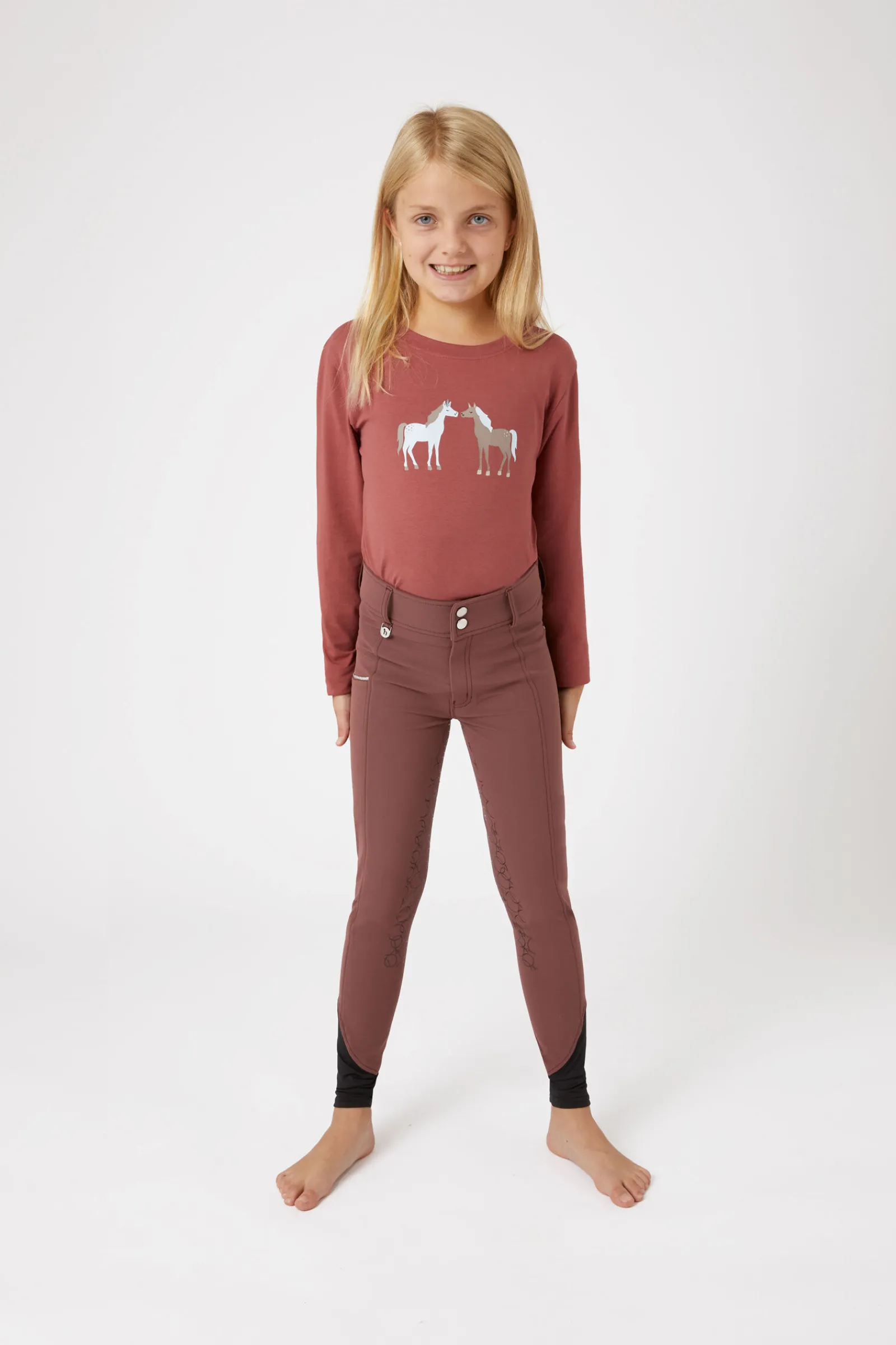 Clearance Leighton Teens helforsterkede ridebukser med silikon og telefonlomme Ridebukser