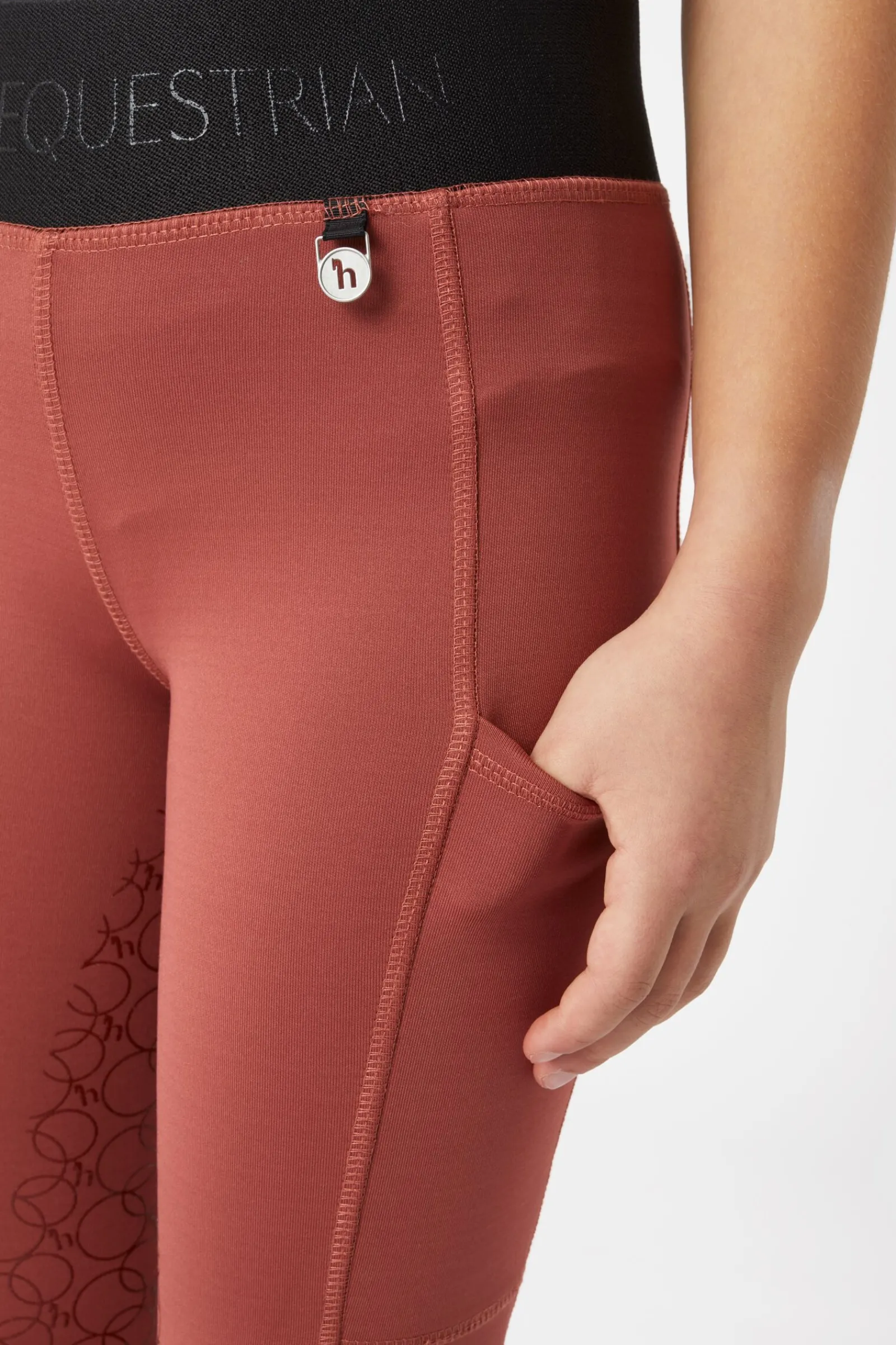 Hot Leighton Teens helforsterkede ridetights med silikon og varmt fôr Ridetights