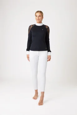 Best Sylvie langermet stevneskjorte med blonder, dame Skjorter Og Topper