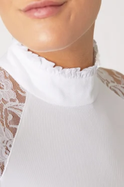 Online Sylvie langermet stevneskjorte med blonder, dame Stevne