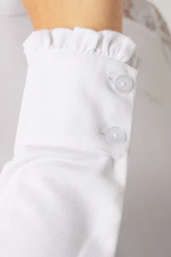 Online Sylvie langermet stevneskjorte med blonder, dame Stevne