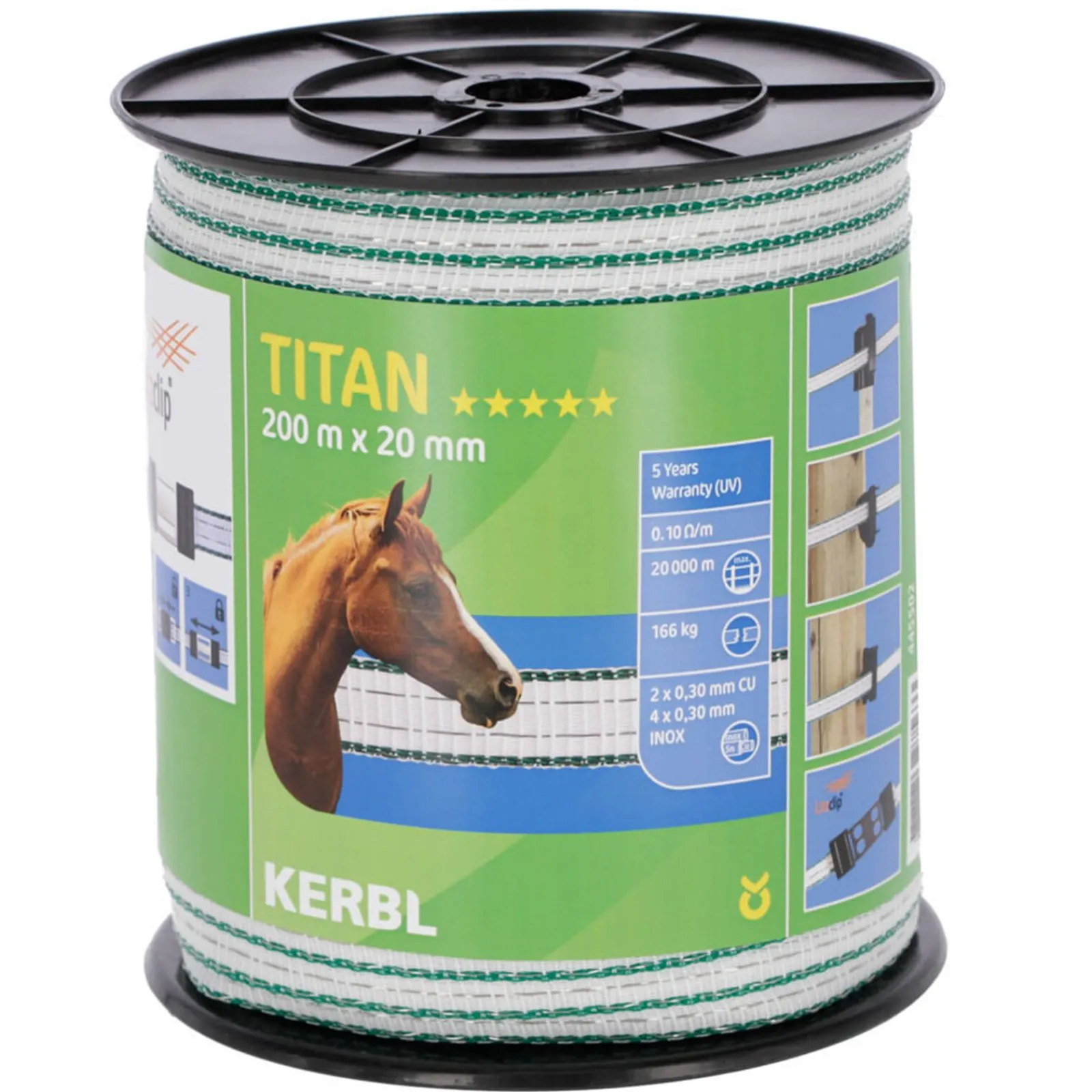 Clearance Kerbl Farm Patrol Titan gjerdebånd, 20 mm Eltråd