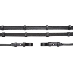 Schockemöhle Sports tøyler, rund, lær/gummi, tøyler rundsydd Tøyler