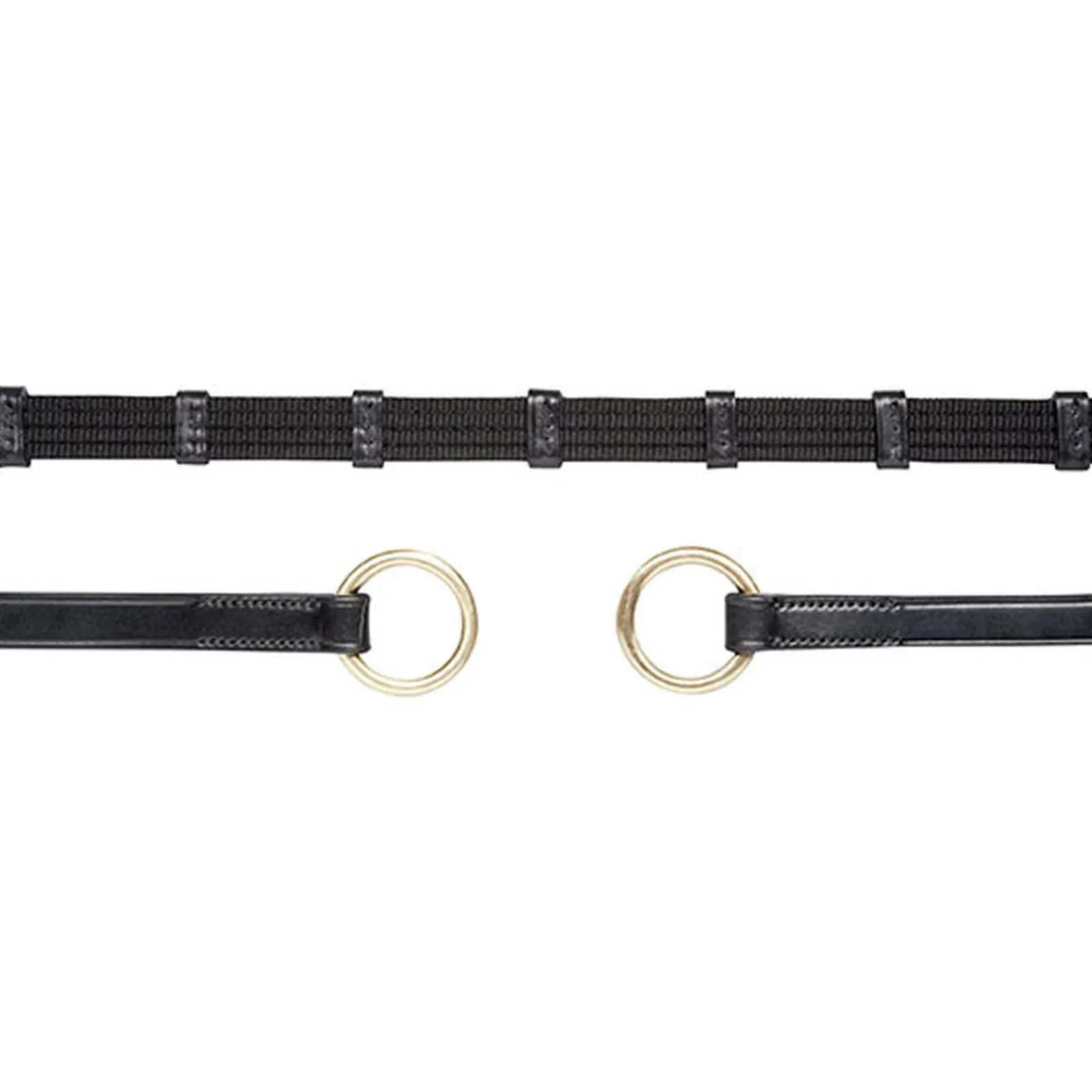 Outlet Schockemöhle Sports tøyler dobbel stopp med ringer, tøyler basic Sp Tøyler