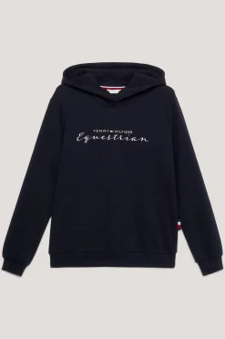 Tommy Hilfiger Equestrian Metallic Logo Grafisk hettegenser for kvinner Gensere & Fleece