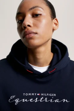 Tommy Hilfiger Equestrian Metallic Logo Grafisk hettegenser for kvinner Gensere & Fleece