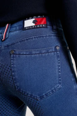 Hot Tommy Hilfiger Equestrian Queens Denim Full Grip Ridebukse Helforsterkede Ridebukser