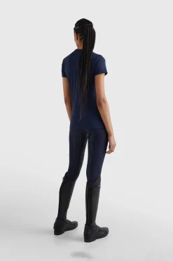 Sale Tommy Hilfiger Equestrian Crest Rhinestone Performance t-skjorte til dame Skjorter Og Topper