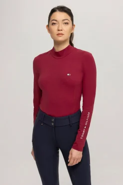 Best Tommy Hilfiger Equestrian langermet genser med høy hals for kvinner Skjorter Og Topper