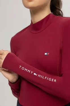 Best Tommy Hilfiger Equestrian langermet genser med høy hals for kvinner Skjorter Og Topper