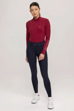 Best Tommy Hilfiger Equestrian langermet genser med høy hals for kvinner Skjorter Og Topper