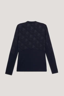 Best Tommy Hilfiger Equestrian Cologne Reflekterende langarmet 1/4 glidelås treningsgenser Skjorter Og Topper