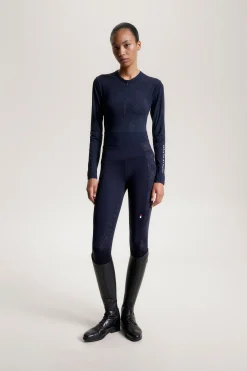 Best Tommy Hilfiger Equestrian Cologne Reflekterende langarmet 1/4 glidelås treningsgenser Skjorter Og Topper