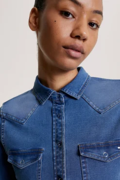 Online Tommy Hilfiger Equestrian Woodside Stretch Denim skjorte Skjorter Og Topper