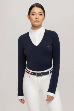 Hot Tommy Hilfiger Equestrian Montana dames 2-i-1 stevneskjorte Stevne|Skjorter Og Topper